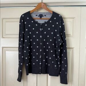 Tommy Hilfiger Dark Gray Polka Dot Button-Up Cardigan